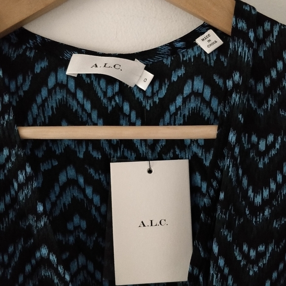 NWT A.L.C. 100% Silk Asa Midi Dress - Picture 7 of 8